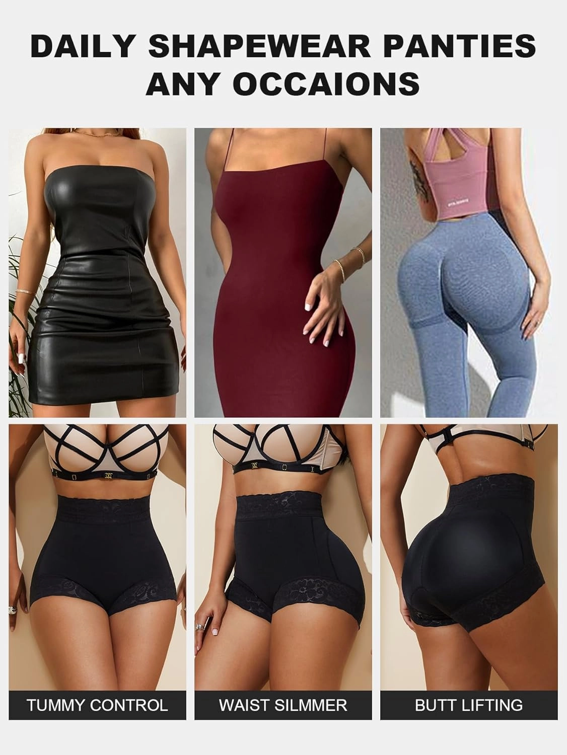 MOVWIN Tummy Control Shapewear Fajas Colombianas Moldeadoras Underwear Curvy Faja Shorts Butt Lifting Panties for Women