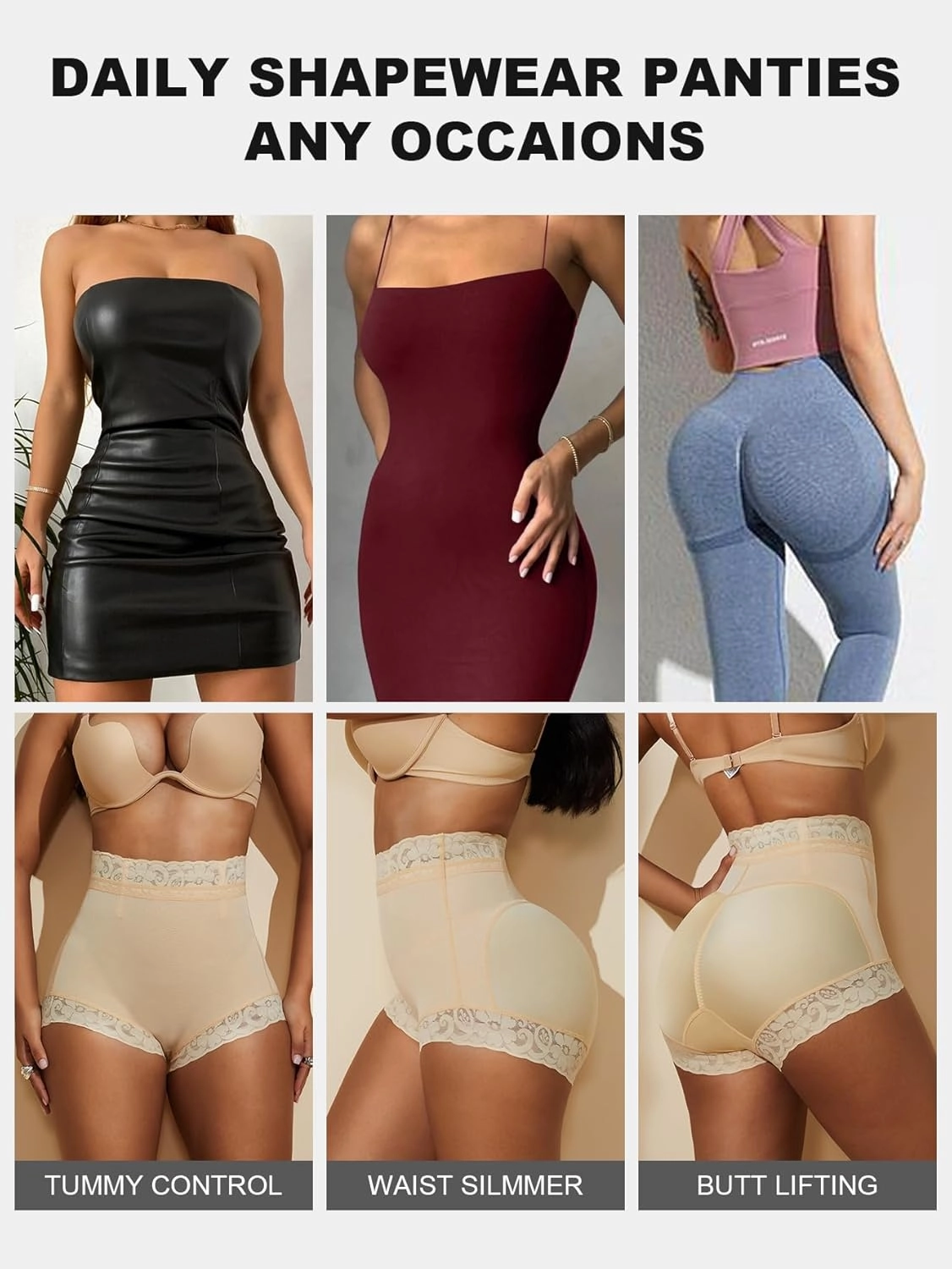MOVWIN Tummy Control Shapewear Fajas Colombianas Moldeadoras Underwear Curvy Faja Shorts Butt Lifting Panties for Women