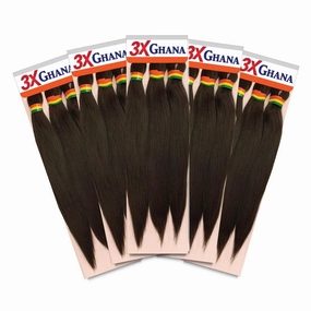 Multi Pack Deals! Pre-stretched X-Pression 3X Ghana Braids 50" 100% Kanekalon Easy to Braid Itch Free (5-PACK, 4) E613XG5-45