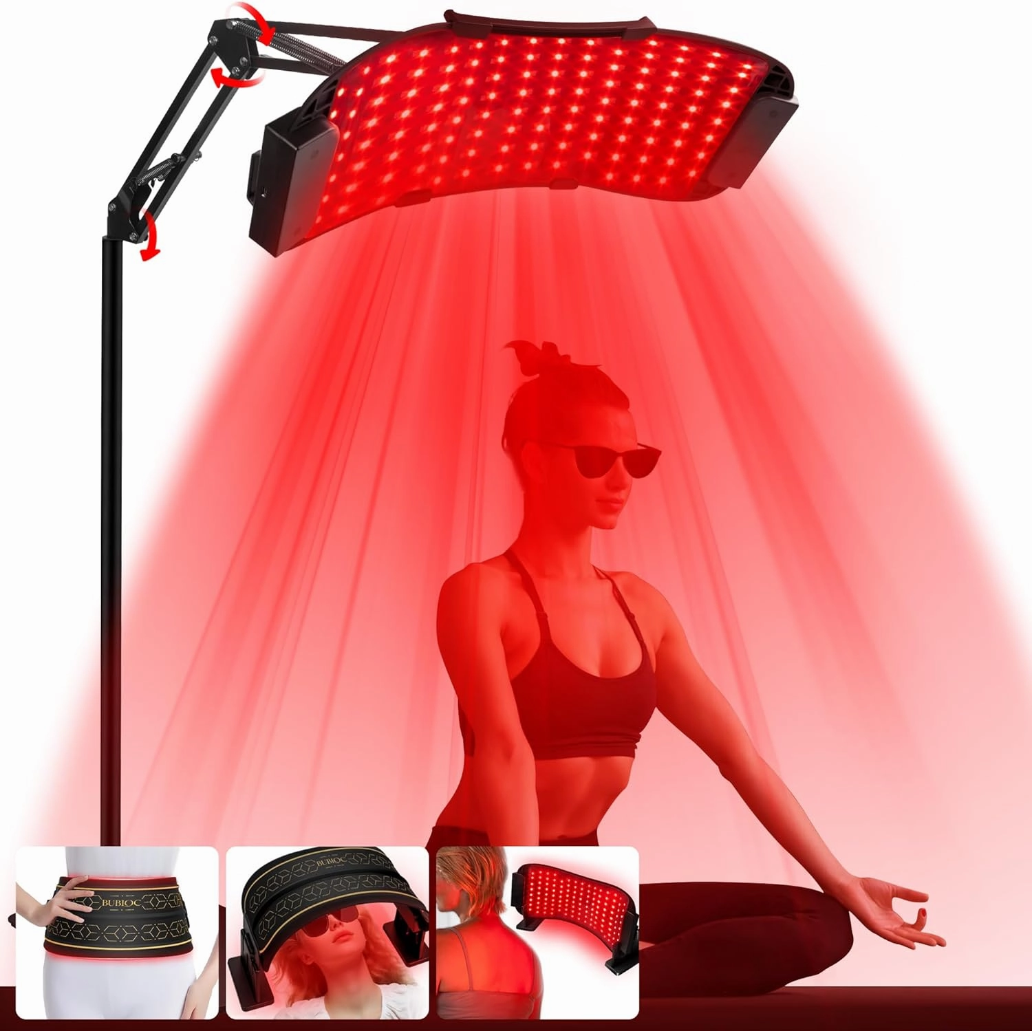 Multifunctional Infrared Red Light Therapy for Body and Face, Near Infrared 850 Red Light Therapy, Cordless, Waist, Legs and Other Parts, Three Levels Adjustable, 10-30 Minutes, with Adjustable Stand