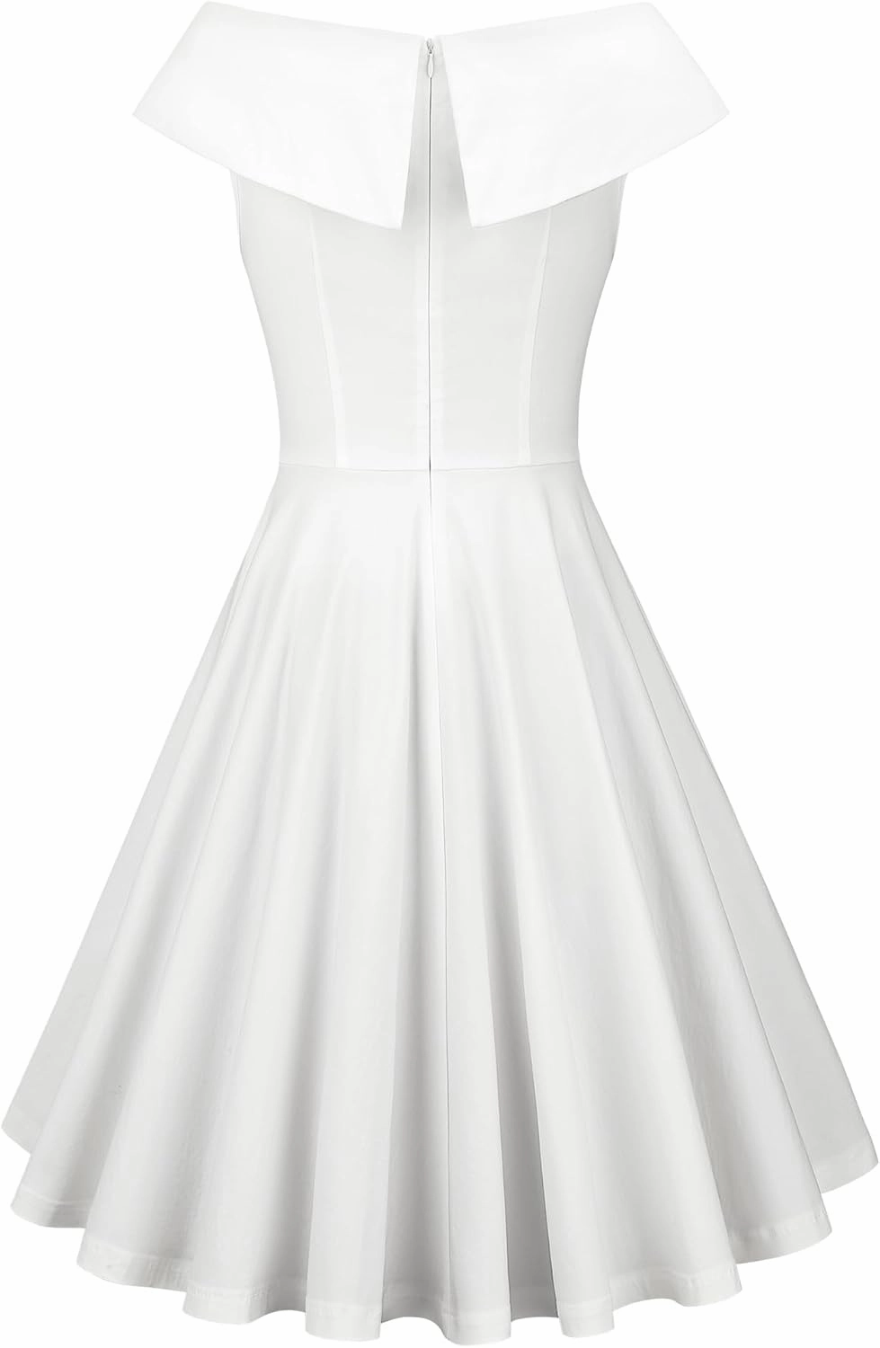 MUXXN Women's 1950s Retro Vintage Sleeveless V Neck Midi Cocktail Swing Dress