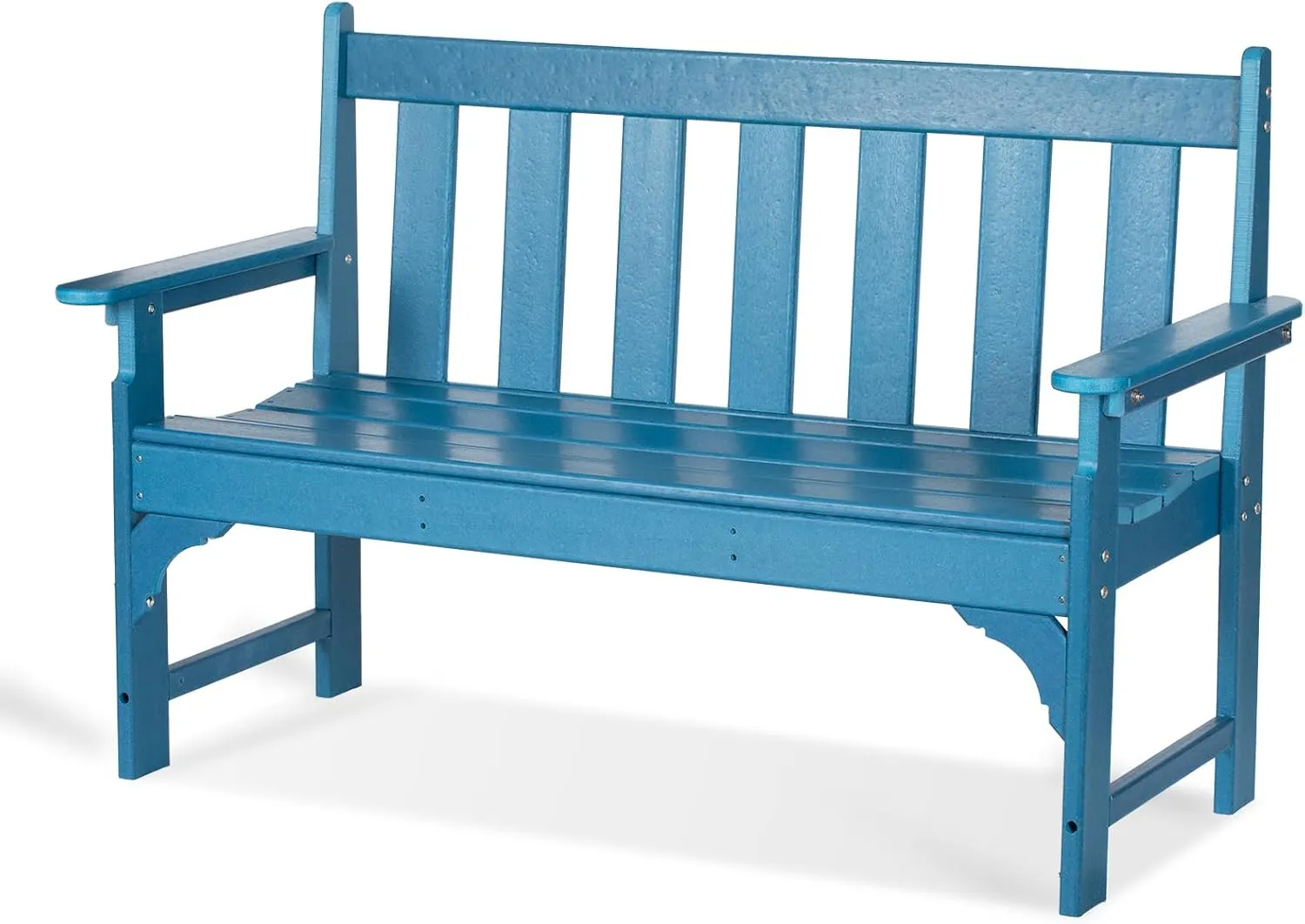 nalone Outdoor Bench, HDPE All Weather Patio Bench Load up to 800 Lbs, 2-Person Garden Bench Rot-Proof Fade Proof for Patio, Porch, and Park (Blue)