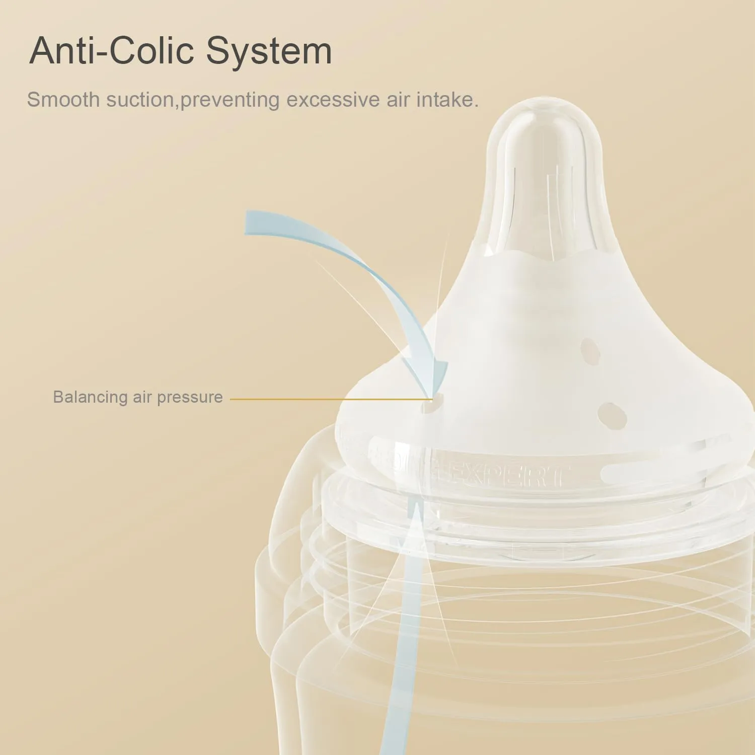 Natural Glass Baby Bottle for Breastfed Babies, Anti-Colic Baby Bottle Set with Medium Flow Nipple, 3 Months  , 8 oz, 2 Pack - White