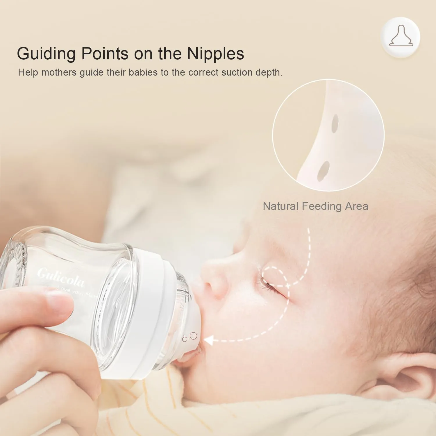 Natural Glass Baby Bottles Set 4 Pack, Newborn Boy Breastfeeding Bottles with Slow Flow Nipples, 0 Months , 3 oz & 5 oz - Black/White