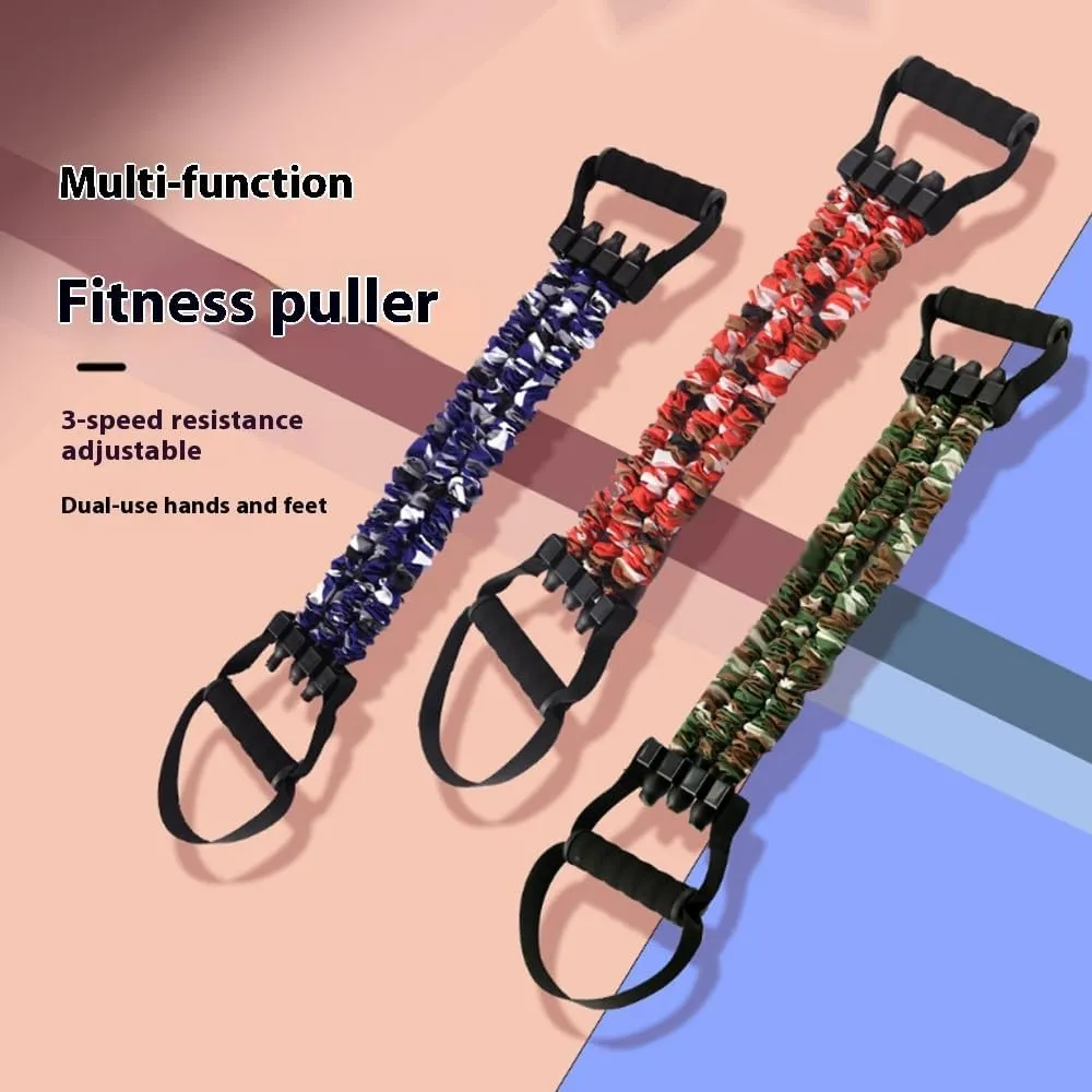 Natural Latex 3-Hole Resistance Stretcher, Fitness Resistance Bands Pedal Ankle Puller for Exerciser, Pedal Puller Resistance Band, AB Training Auxiliary Device Home Exercise with Handle
