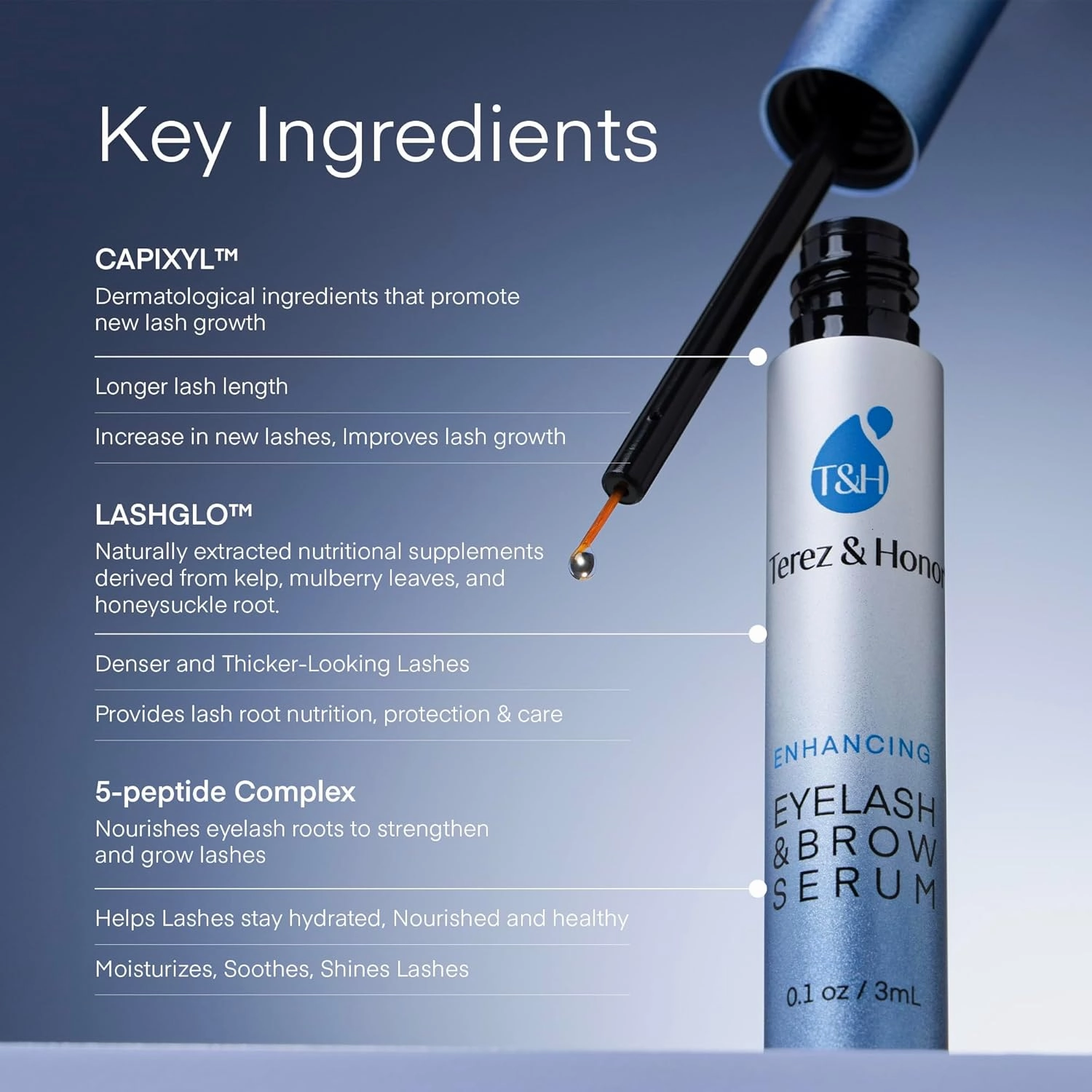 Natural Eyelash Serum with Eyebrow Serum Set - Boost Eyelash Growth Enhancer for Longer, Thicker, Fuller-Looking Lashes and Brows - Gentle & Effective Formular [3 mL   5mL]