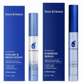 Natural Eyelash Serum with Eyebrow Serum Set - Boost Eyelash Growth Enhancer for Longer, Thicker, Fuller-Looking Lashes and Brows - Gentle & Effective Formular [3 mL   5mL]