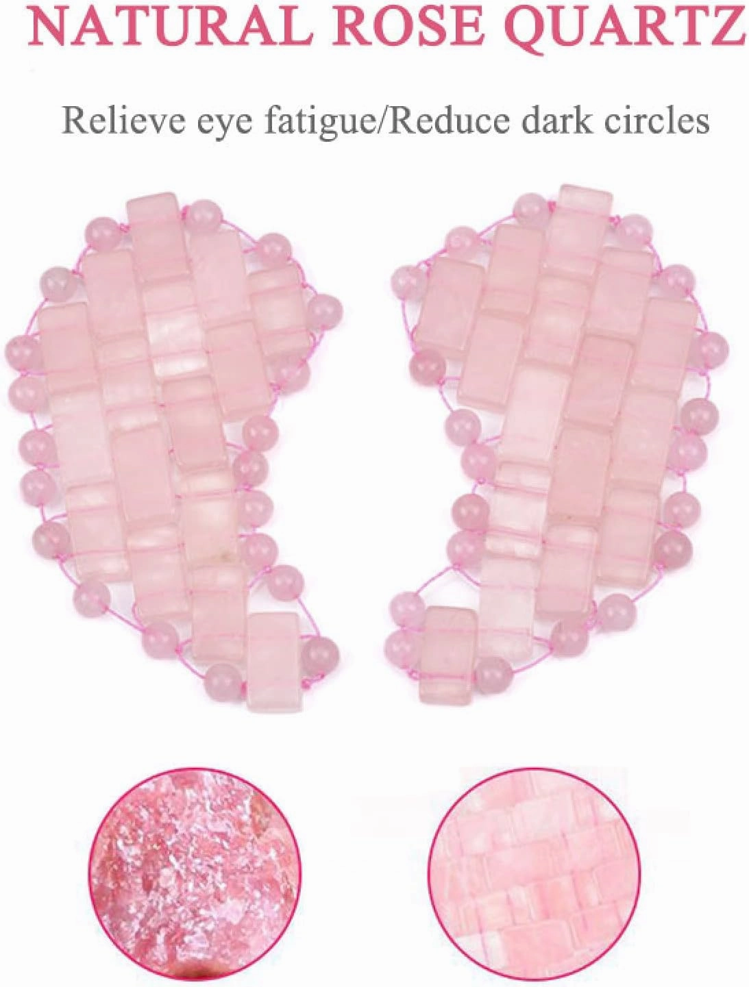 Natural Rose Quartz Eye Mask Care Massager for Face Gouache Jade Gua Sha Set Relaxing,Type 1
