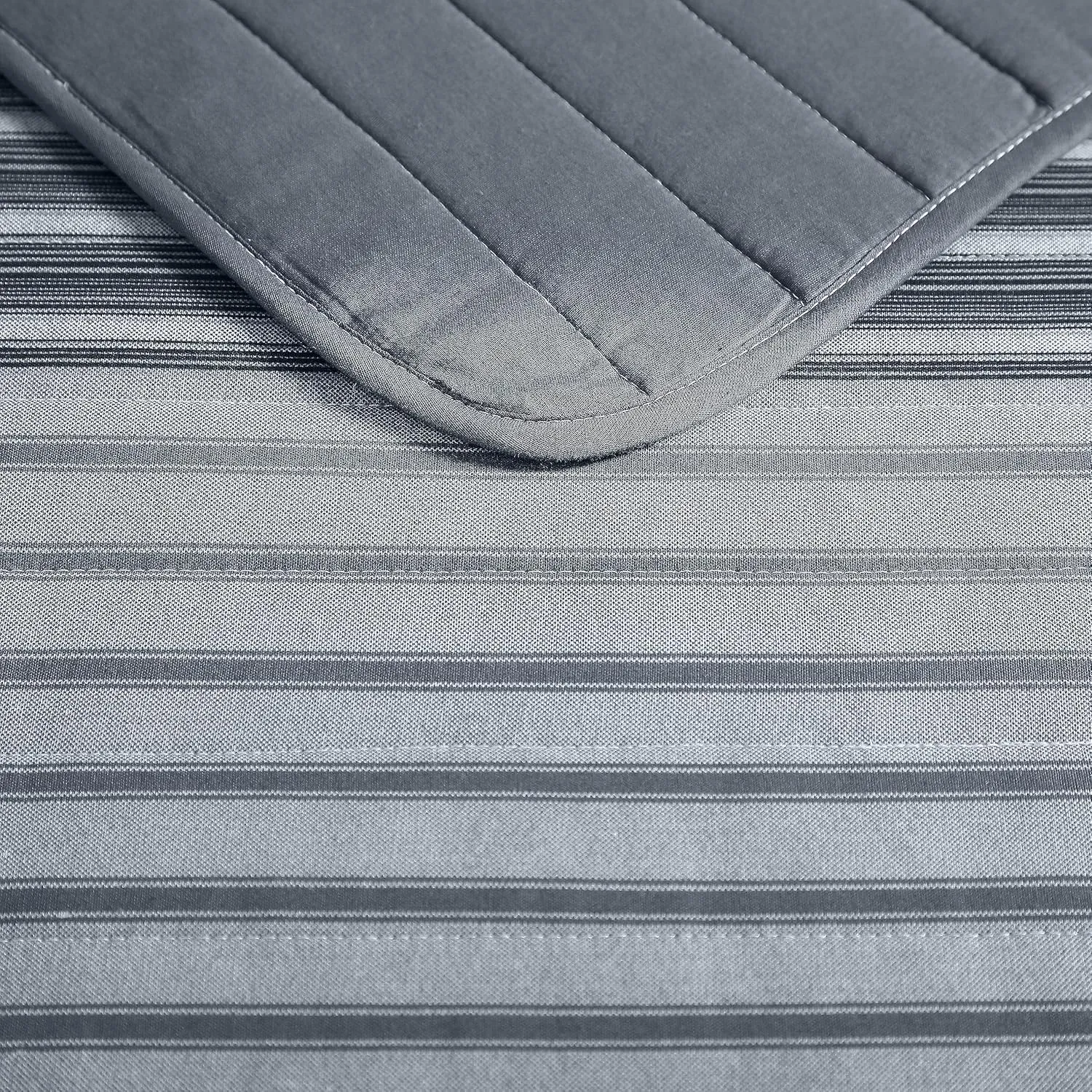 Nautica- King Quilt Set, Cotton Reversible Bedding Set, All Season Designer Home Décor (Coveside Grey, King)