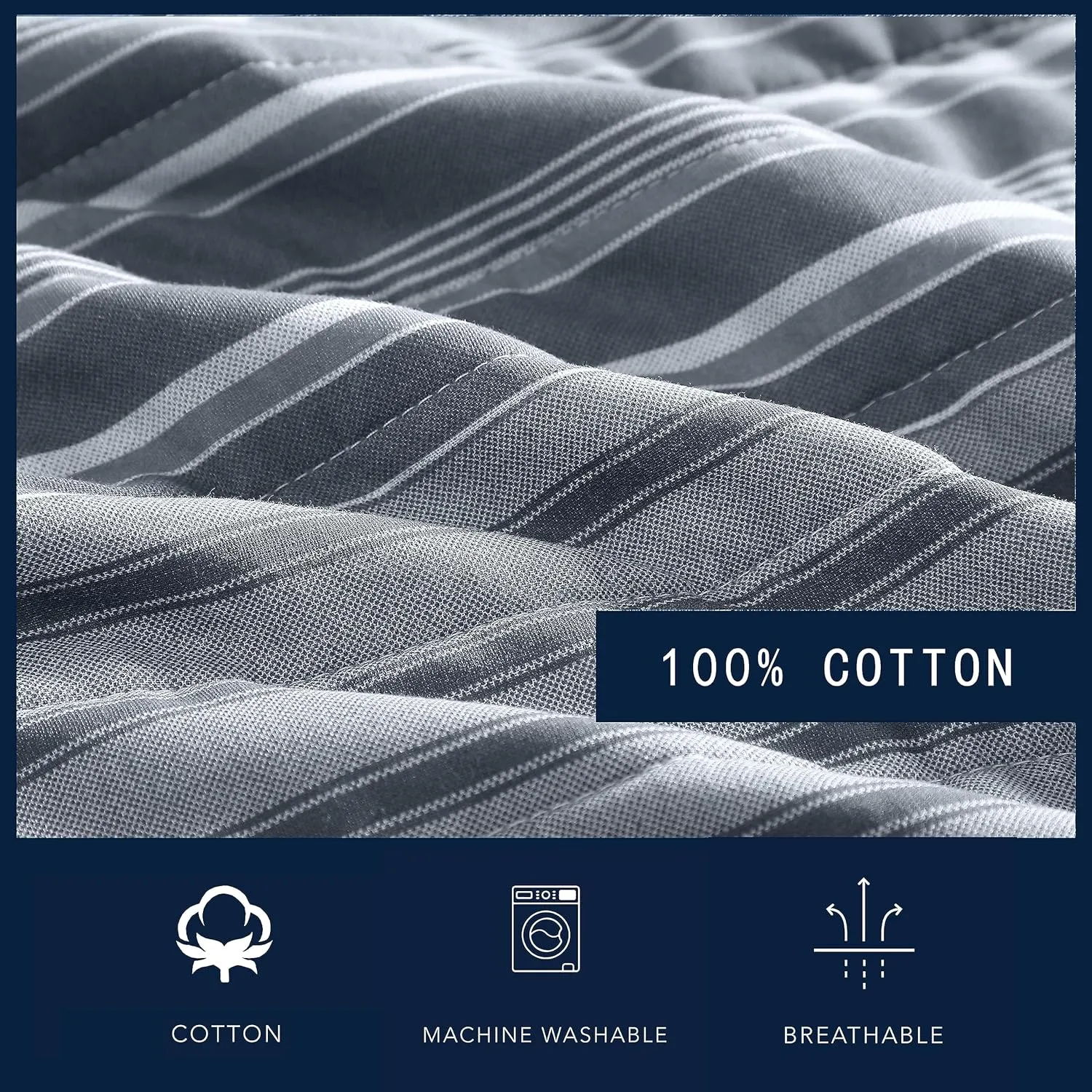 Nautica- King Quilt Set, Cotton Reversible Bedding Set, All Season Designer Home Décor (Coveside Grey, King)