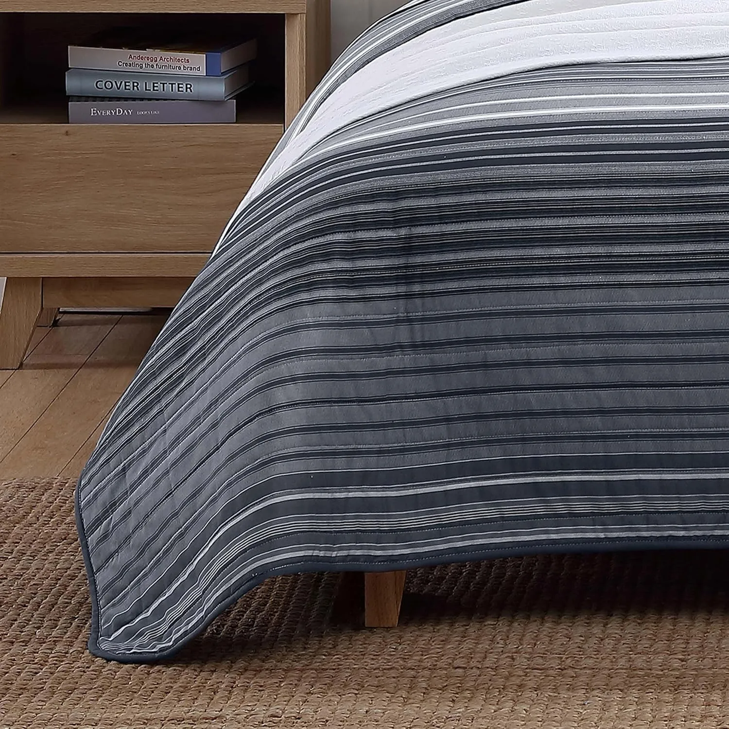 Nautica- King Quilt Set, Cotton Reversible Bedding Set, All Season Designer Home Décor (Coveside Grey, King)