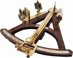 Nautical Marine Brass Octant – Vintage Wooden Reflecting Instrument for Ship Navigation | Calibrated Maritime Tool for Collectors, Gift & Decor