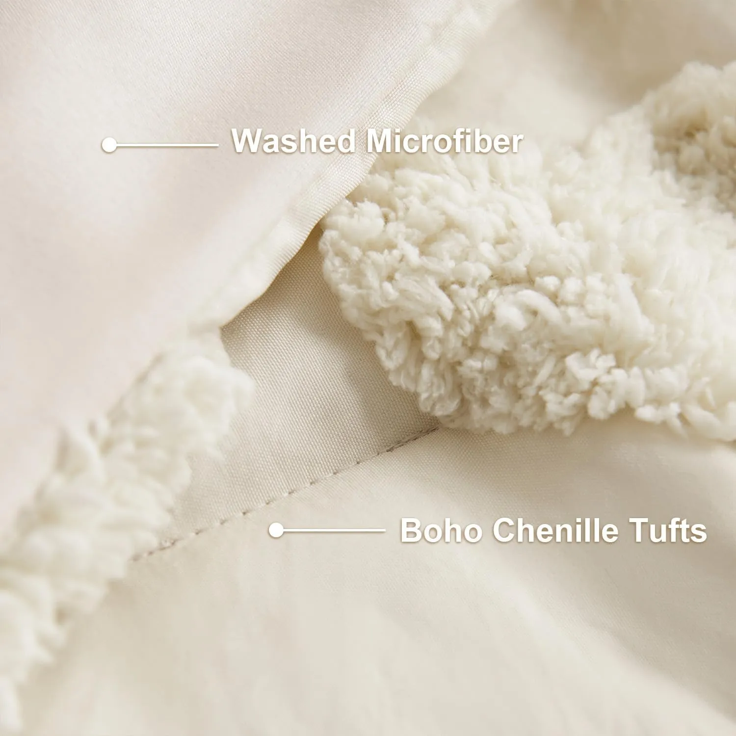 Nayoroom Boho Comforter Set Queen Size Beige Heart Tufted Textured Comforter, 3 Pcs Farmhouse Shabby Chic Aesthetic Bedding, Soft Microfiber Bed Set for All Seasons (1 Comforter, 2 Pillow Shams)