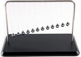 Newtons Cradle Balance Balls Office Decorations for Work Science Physics Gadget Wooden Base Pendelum Balls Desk Decor Swinging Kinetic Motion Toy Cool Desk & Office Accessories (12 Beads)