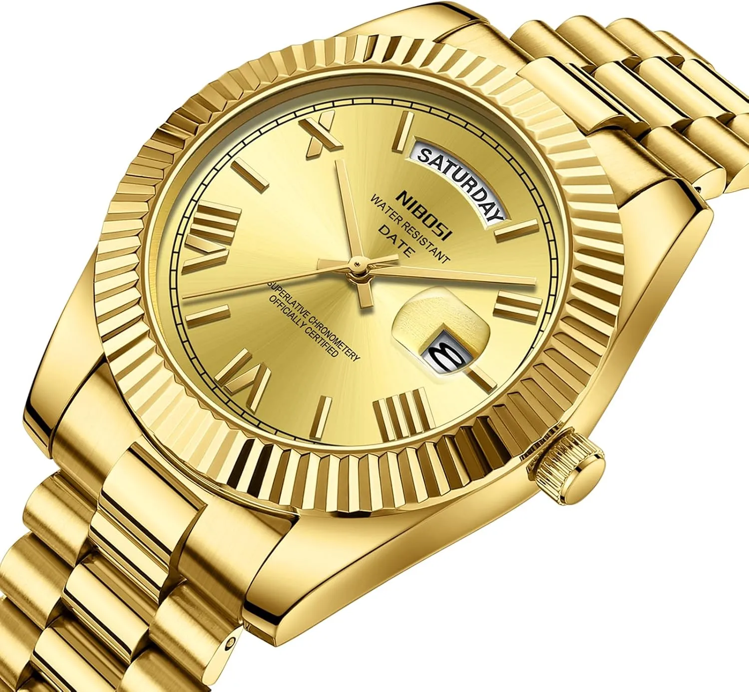 NIBOSI Men Watches Analog Quartz Stainless Steel Watches for Men Waterproof Business Classic Desiger Wrist Watch Day & Date