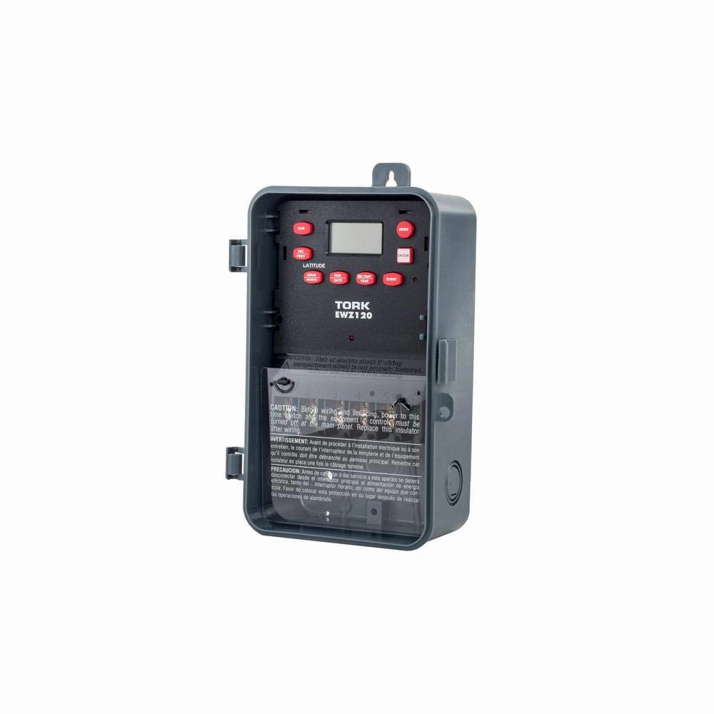 NSI EWZ120 Series EWZ Tork Multipurpose Control Astronomic 7 Day Time Switch, 120-277 VAC Input Supply, 1 Channel, SPDT Output Dry Contact, #8 - #16 AWG