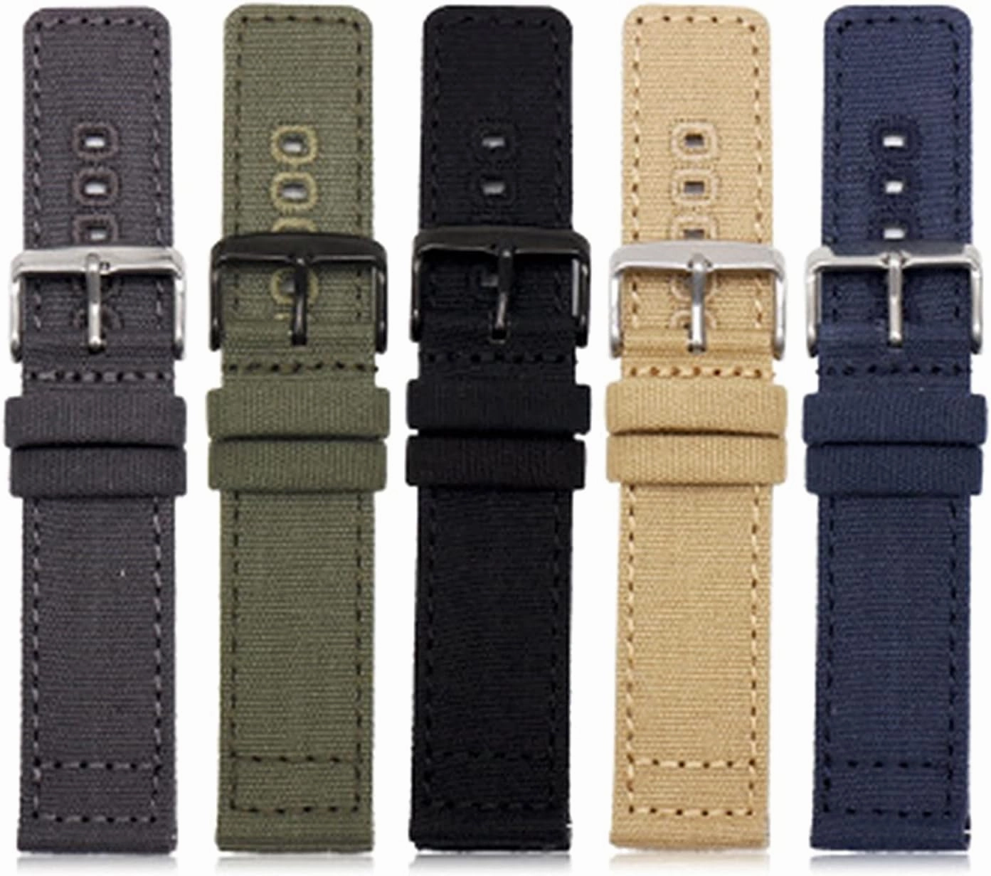 Nylon Watch Strap Canvas Watch Band 18Mm 20Mm 22Mm Quick Release Nylon Watch Straps Watchbands Sports for Black Blue Green Strap (18 mm Army Green)
