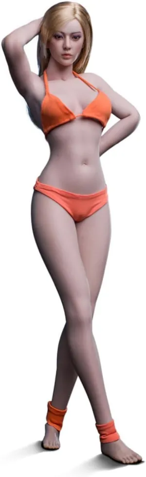 OBEST TbLeague 1/6 Female Body Seamless Figures, Long Leg Narrow Shoulder Seamless, 10.6" Action Figures, Realistic Full Silicone Body Dolls, Suntan Medium Breast for Arts/Drawings/Photography (S33B)