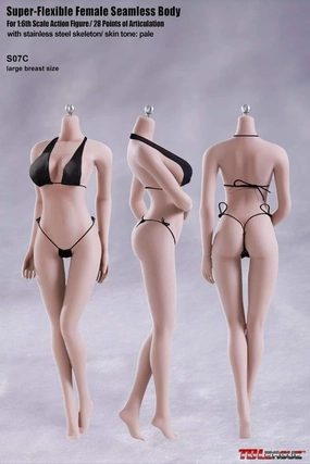 OBEST TBLeague Super-Flexible Female Pale Seamless Doll Body 1/6 Figure 28 Points of Artculation with Stainless Steel Skeleton(No - Head Sculpt Version and Clothes) (S07c)