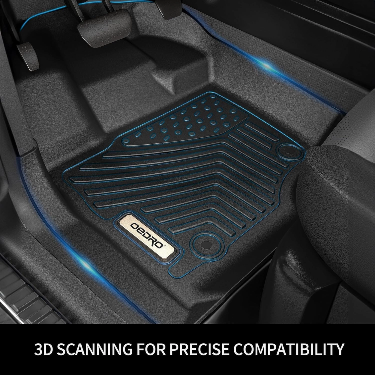 OEDRO Floor Mats Fit for 2013-2018 Dodge Ram 1500/2500/3500 & 2019-2024 Ram 1500 Classic (NOT for New Body) with 1st Bench Seats, 2 Row Liner Set (Over-Hump Front & 2nd Seat), Crew Cab ONLY