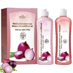 Onion Biotin and Rosemary Shampoo, Onion Rosemary Shampoo Set for Soft Hair & Shine for Hair Growth (Light Pink)