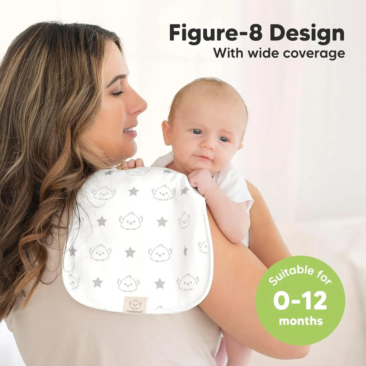 Organic Burp Cloths Baby Boy & Girl - 5-Pack Super Absorbent Cotton Burping Cloths for Babies, Soft & Plush Newborn Spit Up Rags, Infant Towels for Milk Spit Up, Unisex, Large 21" x 10"(Constellation)