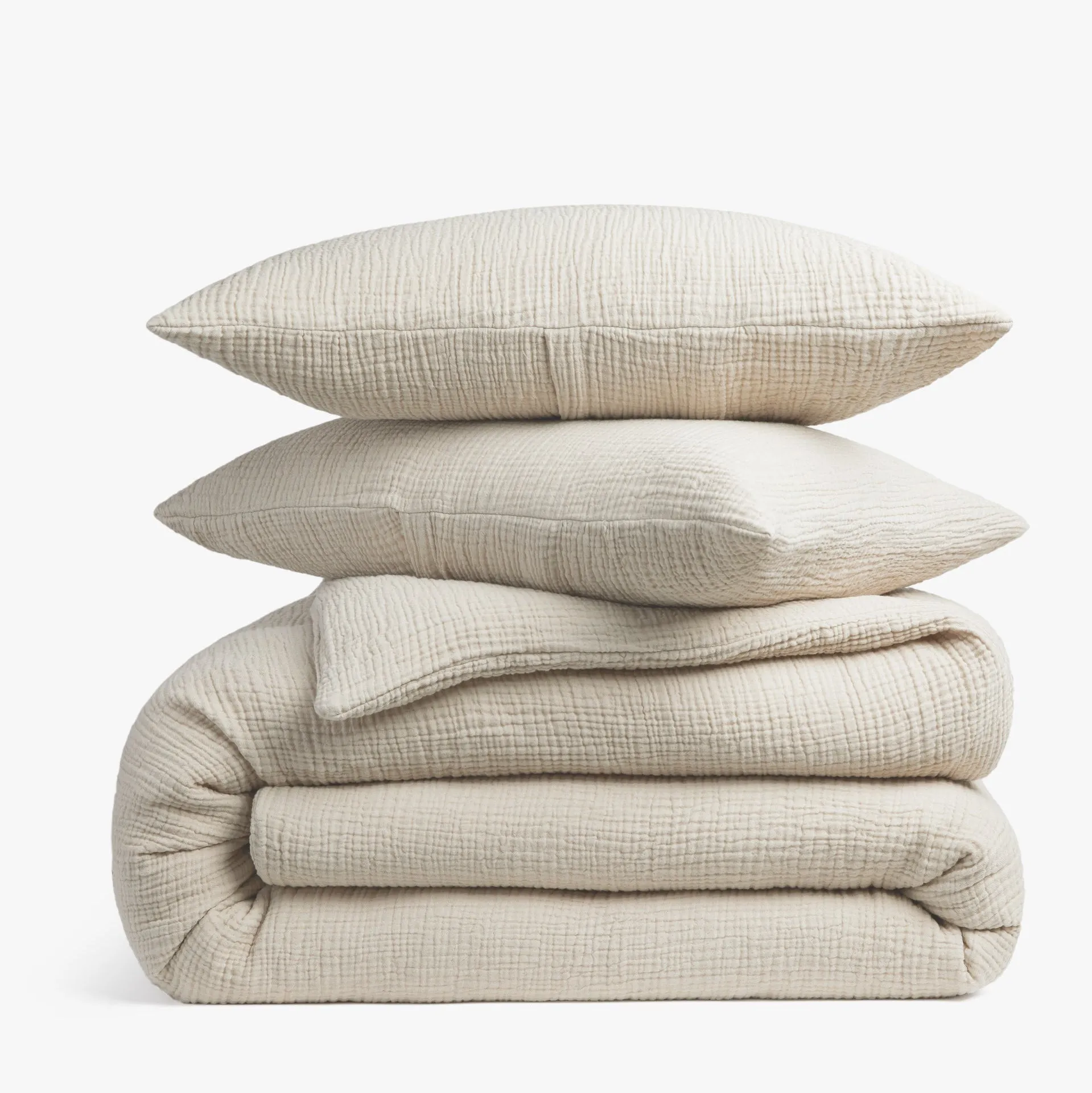 Organic Cloud Cotton Duvet Cover Set (Ivory)