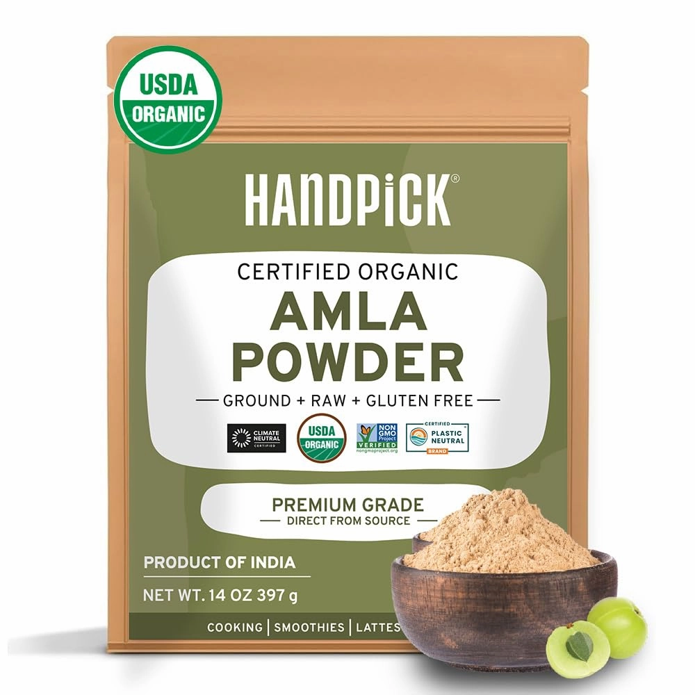 Organic Amla Powder (14oz) Amalaki, USDA Organic, Non-GMO | 100% Raw and Natural - Lab Tested for Purity | Indian Gooseberry Powder | Resealable Zip Lock Pouch