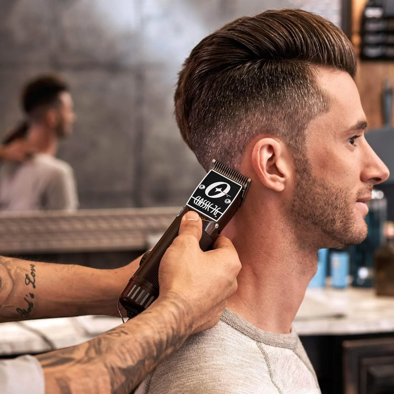 Oster Professional Hair Clippers, Classic 76 for Barbers and Hair Cutting with Detachable Blade, Burgundy