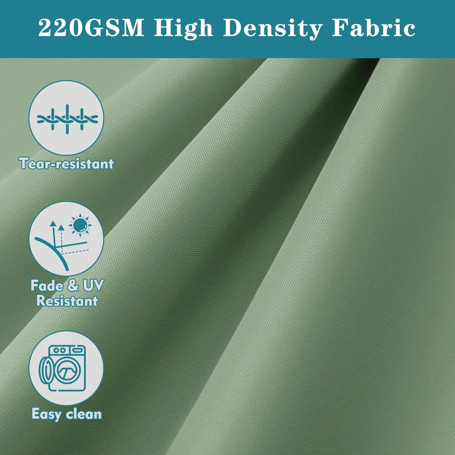 Outdoor Cushions for Patio Furniture, Waterproof Fade and Tear Resistant Deep Seat and Backrest Cushion Set for Chair Couch Swing, 22x22 Inch, Sage Green, 1 Set