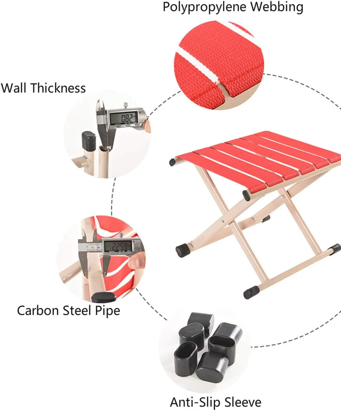 Outdoor Fishing Chairs, Easy to Carry Folding Bench, Carbon Steel Pipe, Mazza