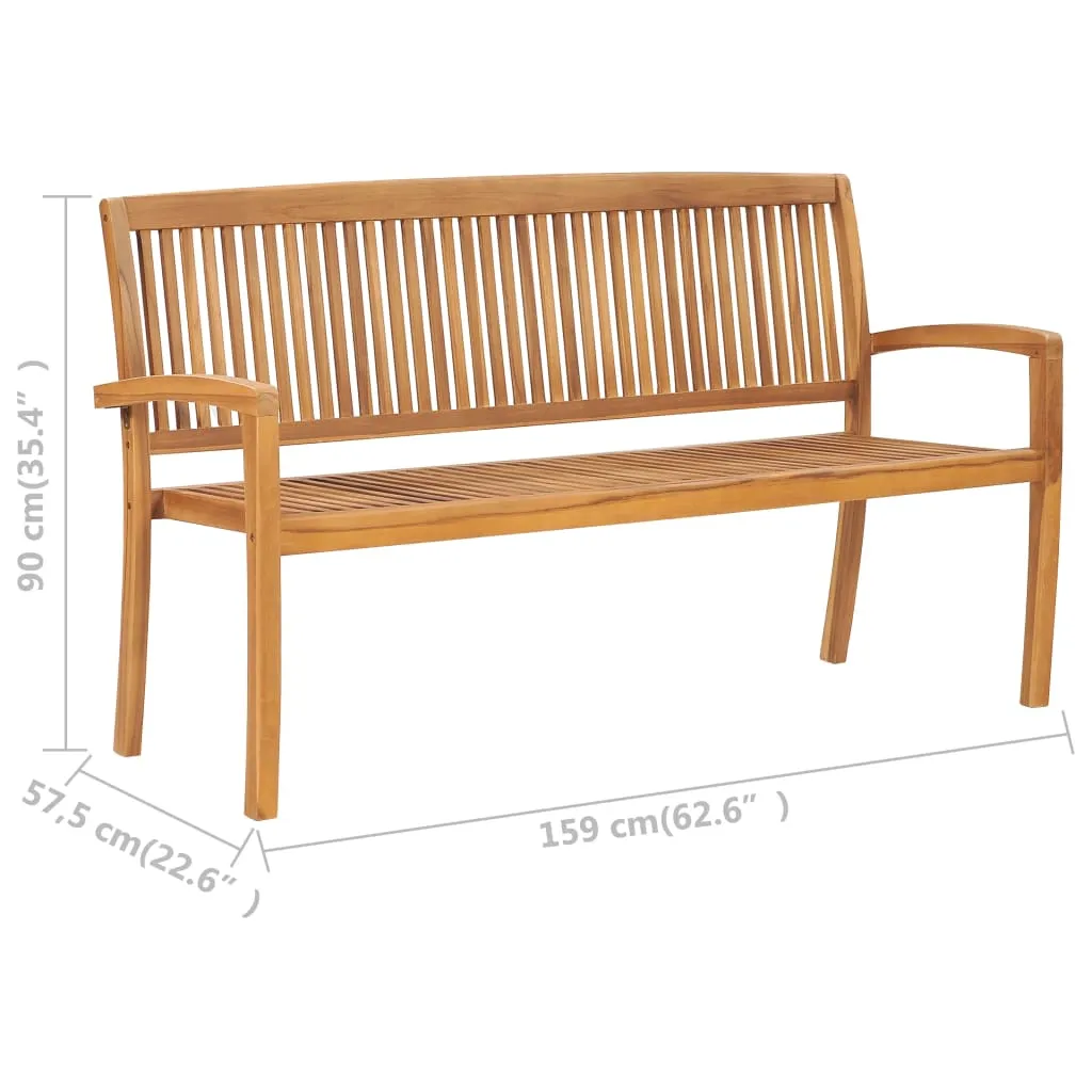 Outdoor Patio Bench Garden Bench for Porch Balcony Solid Wood Teak