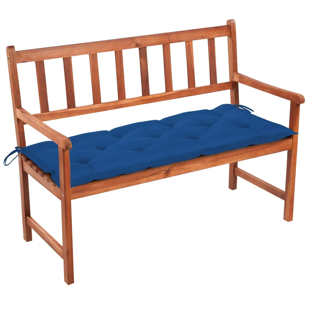 Outdoor Patio Bench Wooden Garden Bench with Cushion Solid Wood Acacia
