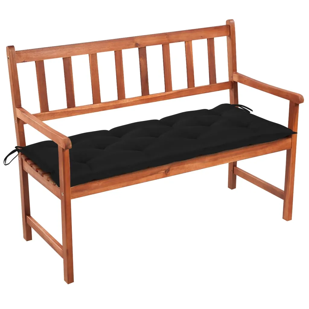 Outdoor Patio Bench Wooden Garden Bench with Cushion Solid Wood Acacia