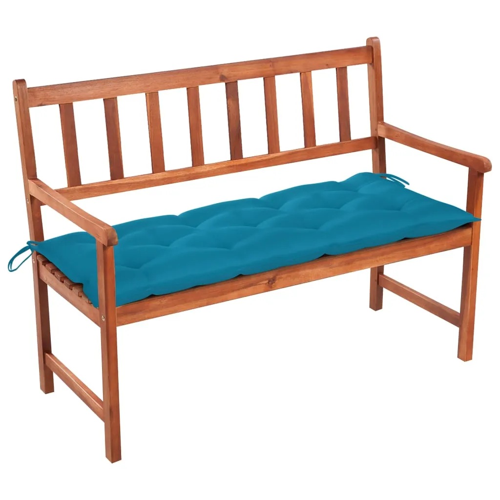 Outdoor Patio Bench Wooden Garden Bench with Cushion Solid Wood Acacia