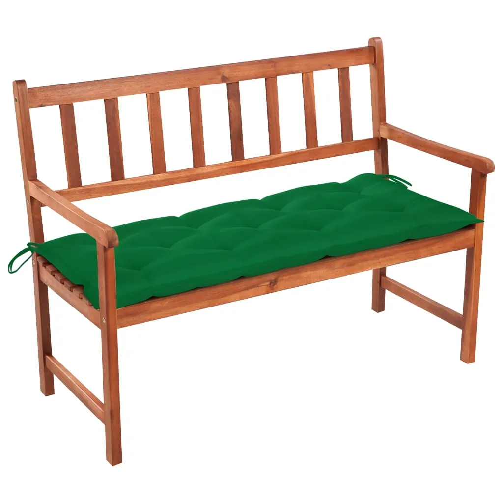 Outdoor Patio Bench Wooden Garden Bench with Cushion Solid Wood Acacia