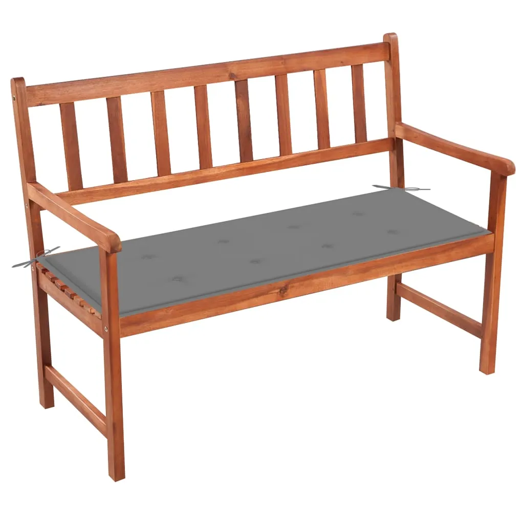Outdoor Patio Bench Wooden Garden Bench with Cushion Solid Wood Acacia