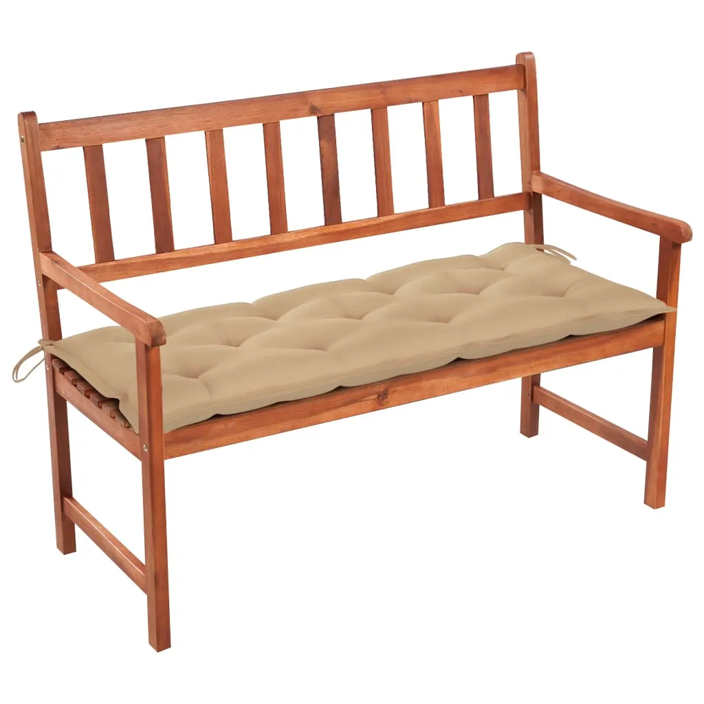 Outdoor Patio Bench Wooden Garden Bench with Cushion Solid Wood Acacia