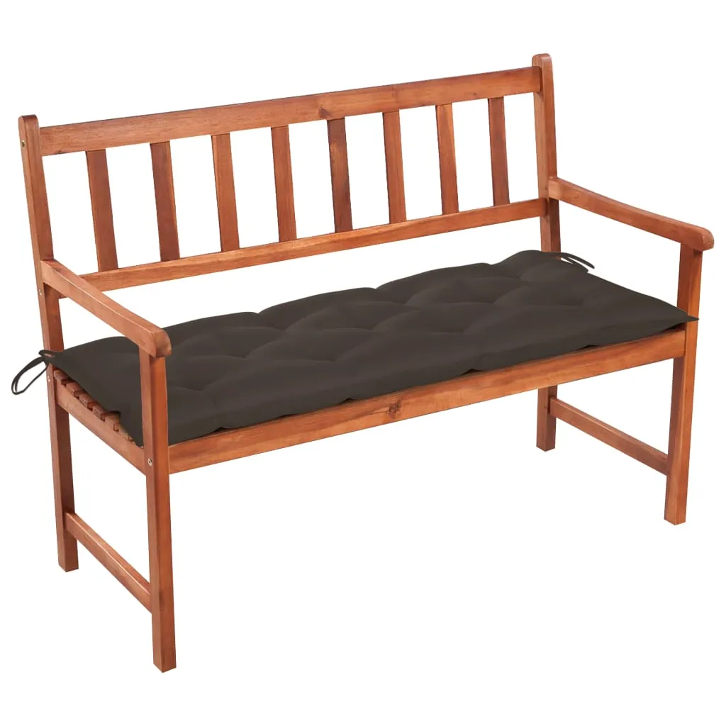 Outdoor Patio Bench Wooden Garden Bench with Cushion Solid Wood Acacia