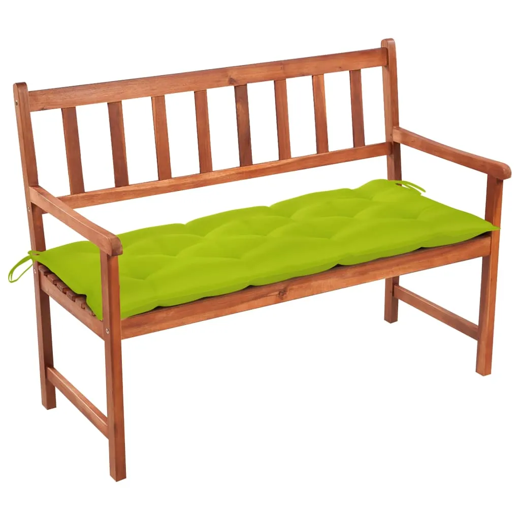 Outdoor Patio Bench Wooden Garden Bench with Cushion Solid Wood Acacia