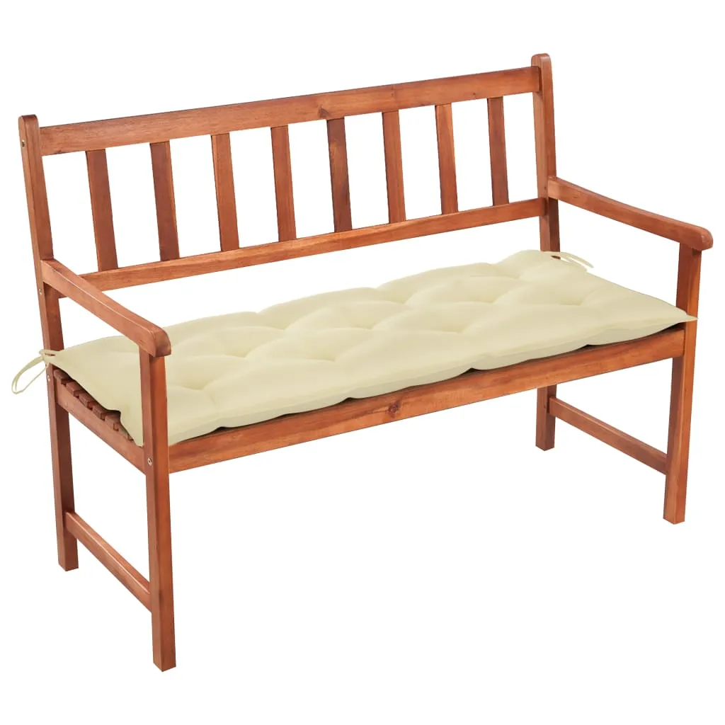 Outdoor Patio Bench Wooden Garden Bench with Cushion Solid Wood Acacia