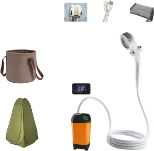 Outdoor Shower with Shower Head Electric Portable Shower for Hiking USB Rechargeable Camping Shower Camp Shower Pumps