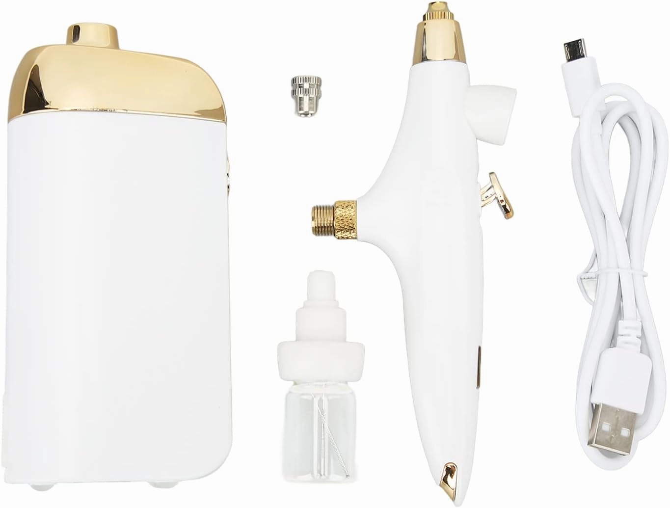Oxygen Facial Airbrush Portable Makeup Skin Care Toner Nano Mist Sprayer Device Lady's Gifts (White Set)