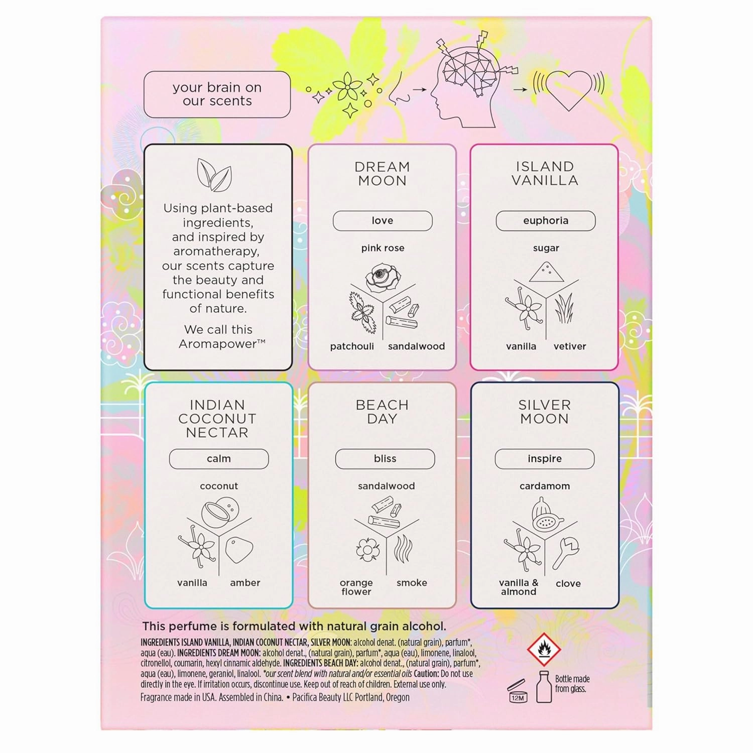 Pacifica Beauty, Take Me There Spray Perfume Trial Set, 5 Scents, Fragrance Sampler Gift Set, Natural & Essential Oils, Clean, Vegan & Cruelty Free