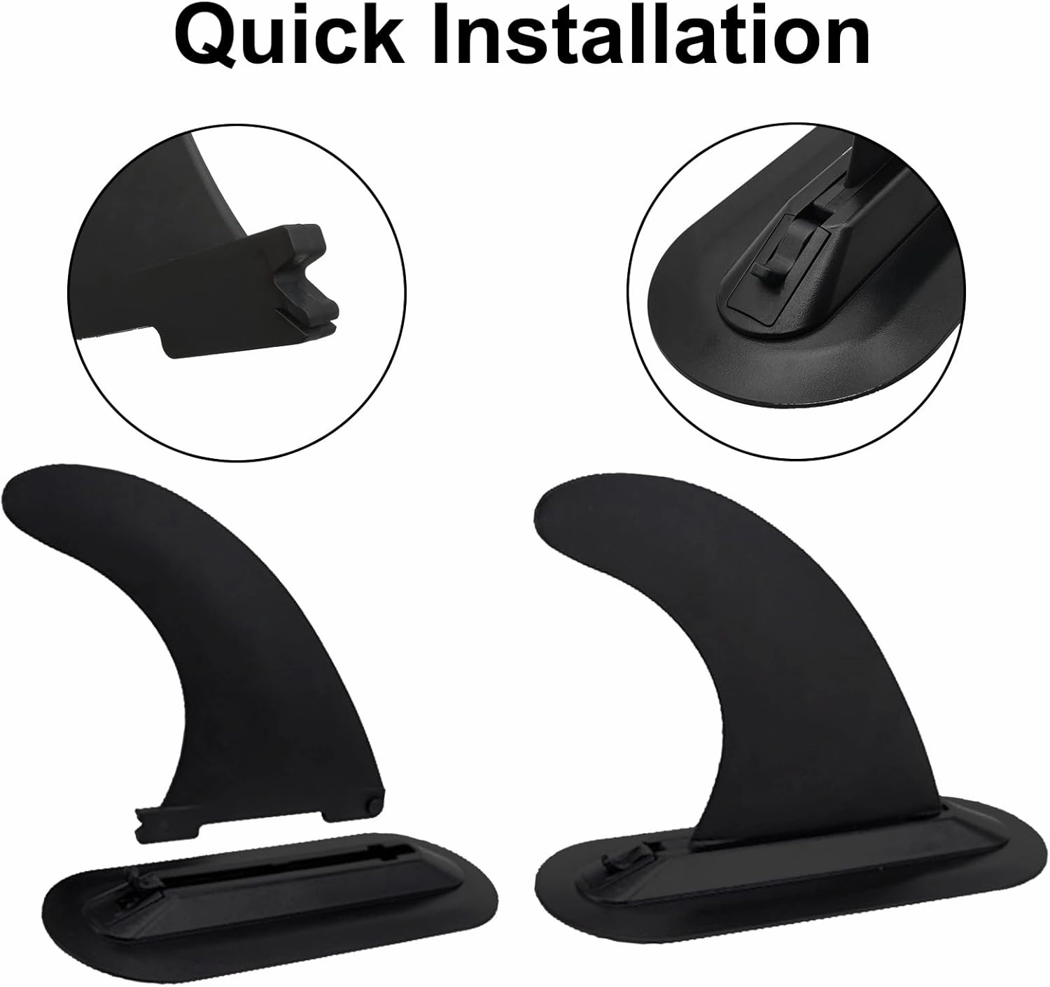 Paddleboard Fin Replacement - Quick Install, Enhanced Nylon Fiberglass, Classic Curved Design - Center Fin for Inflatable SUP Stand Up Paddle Board