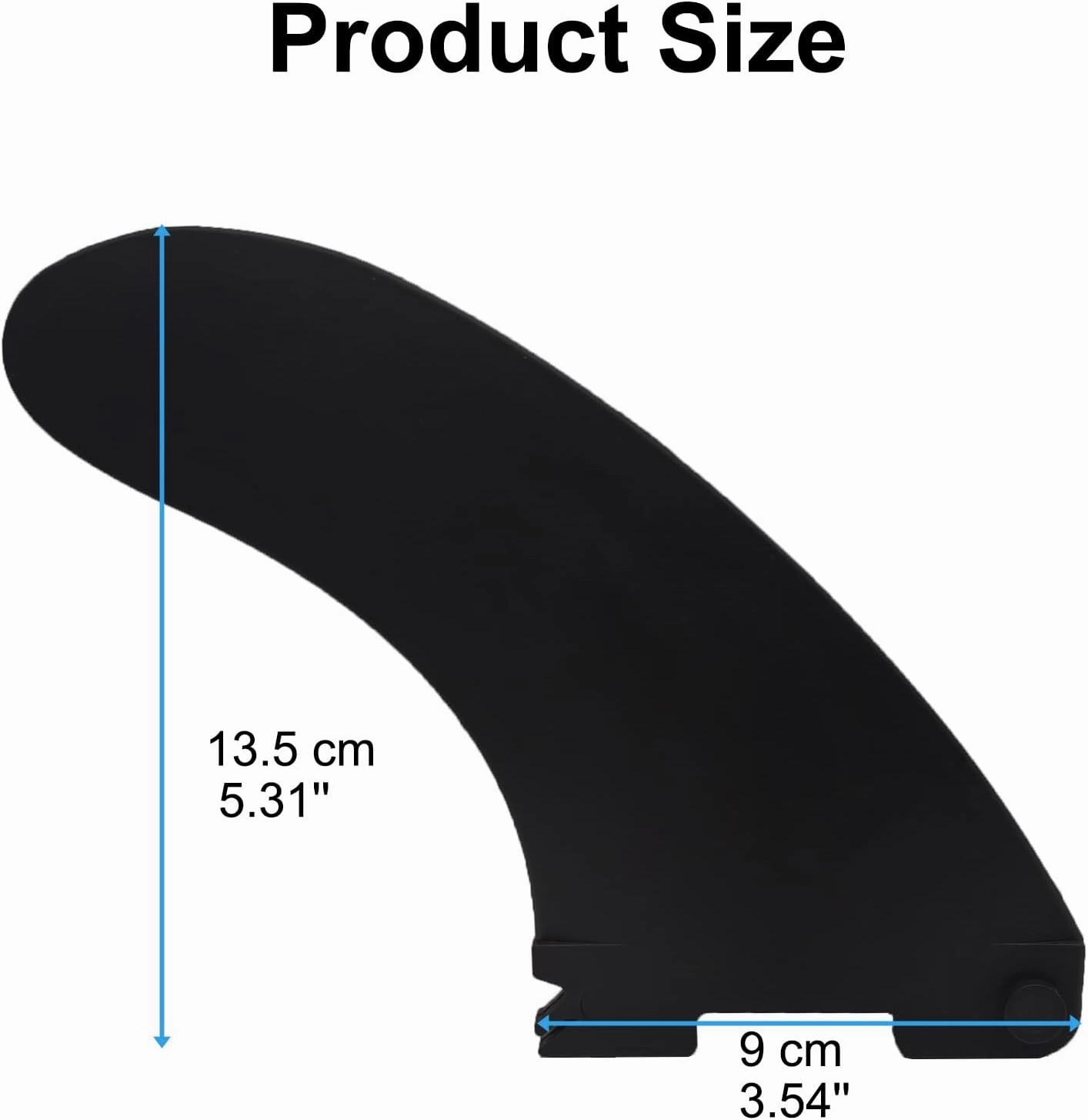 Paddleboard Fin Replacement - Quick Install, Enhanced Nylon Fiberglass, Classic Curved Design - Center Fin for Inflatable SUP Stand Up Paddle Board