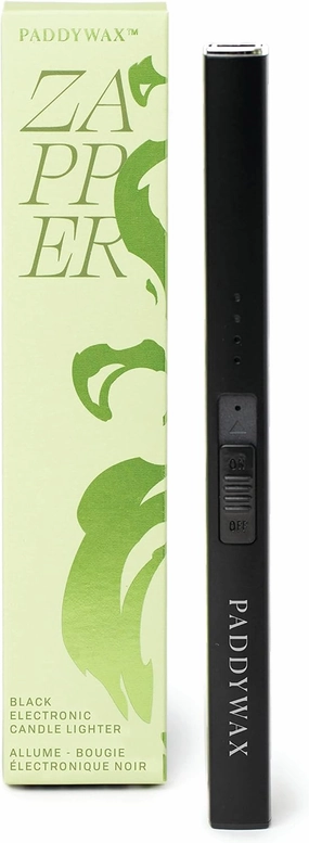 Paddywax Electronic Lighters Rechargeable USB Flameless Zapper Electric Candle Lighter, 7.5" Long, Black
