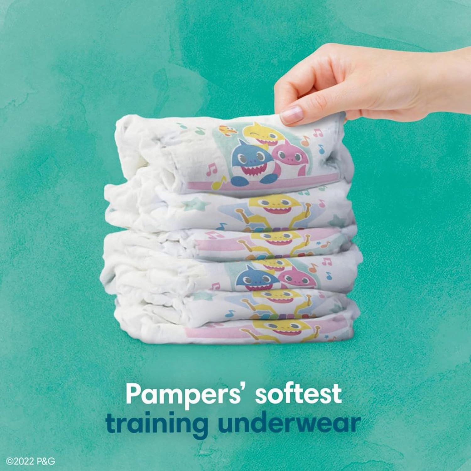 Pampers Training Pants - Pure Protection - Size 2T-3T, 100 Count, Baby Shark Premium Hypoallergenic Potty Underwear