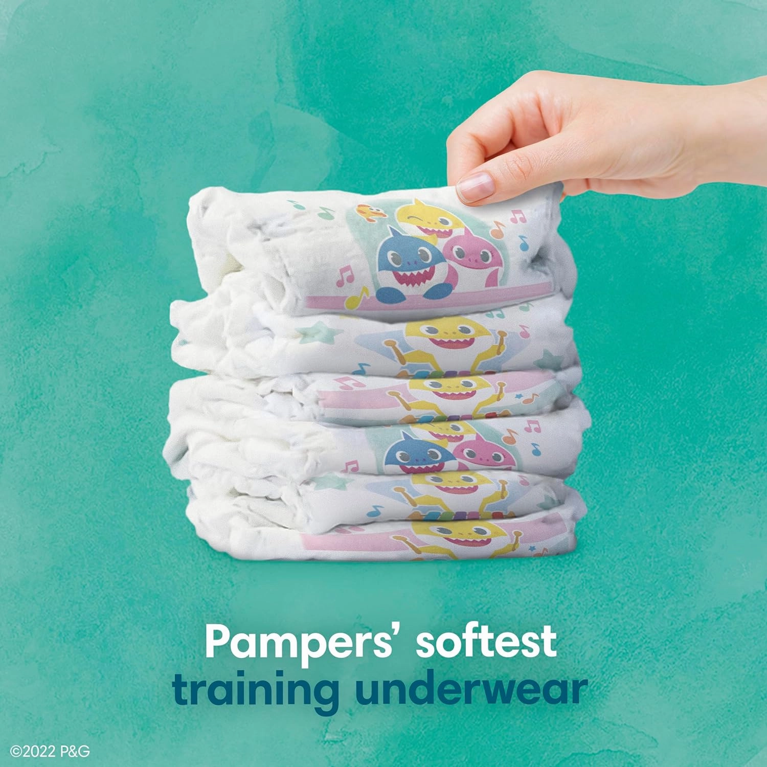 Pampers Training Pants - Pure Protection - Size 2T-3T, 100 Count, Baby Shark Premium Hypoallergenic Potty Underwear