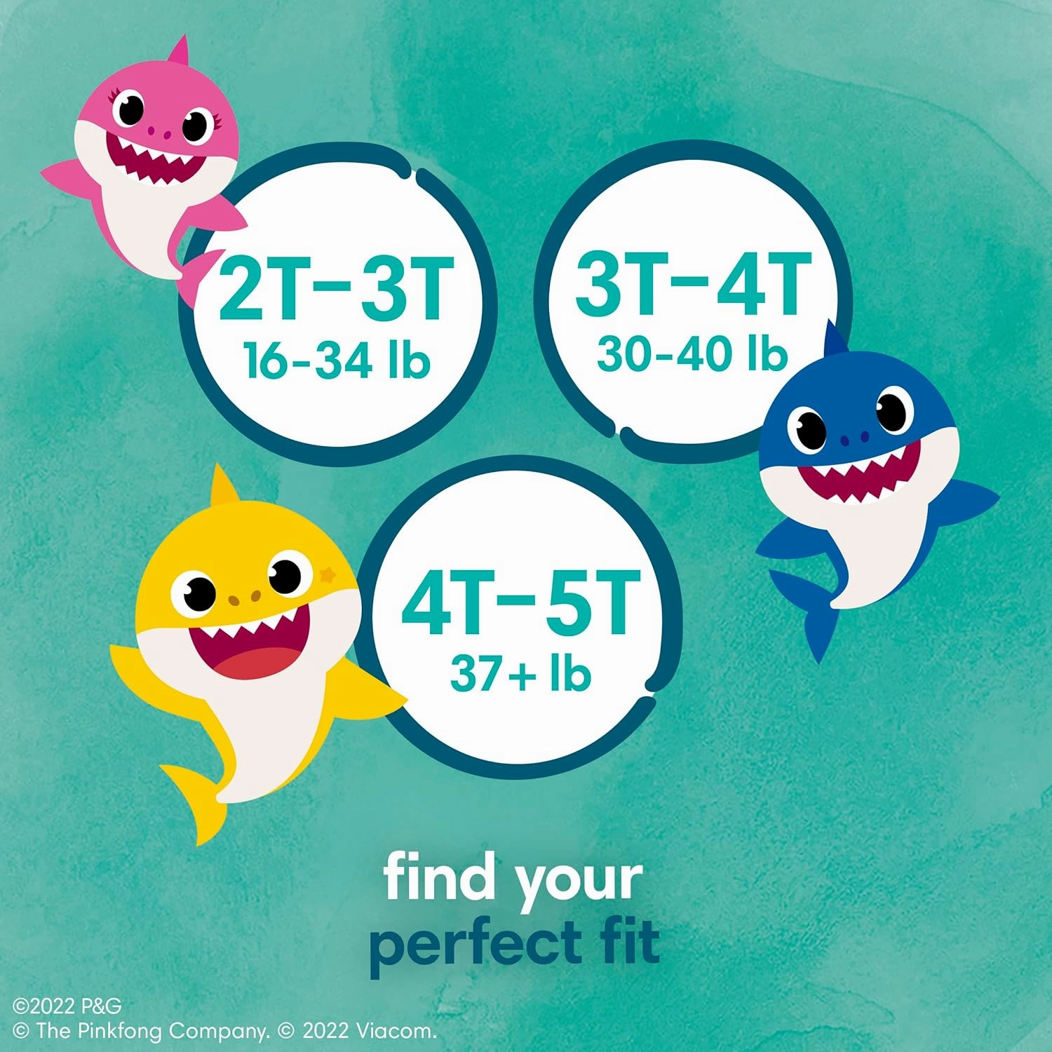Pampers Training Pants - Pure Protection - Size 2T-3T, 100 Count, Baby Shark Premium Hypoallergenic Potty Underwear